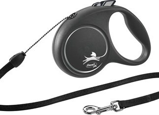 Flexi Flexi hondenriem | Rollijn 5 meter | Zwart | Voor honden tot 12 en 20 kg