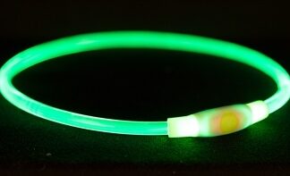 Trixie Trixie lichtgevende halsband usb flash light oplaadbaar tpu groen
