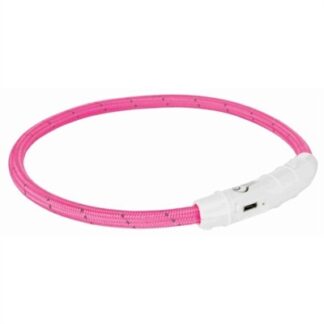 Trixie Trixie lichtgevende halsband hond flash usb tpu / nylon roze
