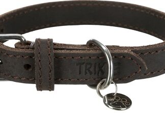 Trixie Trixie halsband hond rustic vetleer donkerbruin