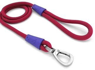 Morso Morso hondenriem regular rope gerecycled red velvet rood