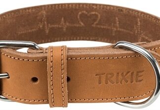 Trixie Trixie halsband hond rustic vetleer heartbeat bruin