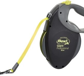 Flexi Flexi hondenriem | Rollijn 10 meter | Zwart / Geel | Voor honden tot 50 kg
