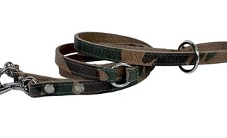 Sazzz hondenriem fearless vintage verstelbaar leer camouflage
