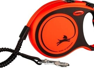 Flexi Flexi hondenriem | Rollijn 8 meter | Zwart / Oranje | Voor honden tot 55 kg