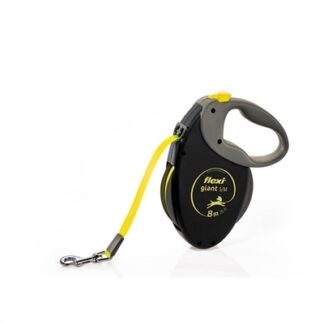 Flexi Flexi hondenriem | Rollijn 8 meter | Zwart / Geel | Voor honden tot 50 kg