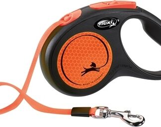 Flexi Flexi hondenriem | Rollijn 5 meter | Zwart / Oranje | Voor honden tot 25 kg