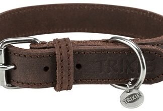 Trixie Trixie halsband hond rustic vetleer donkerbruin