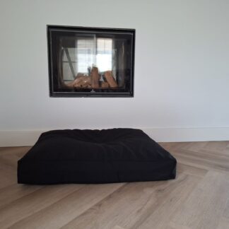 Hondenbed bench kussen zwart 84 x 66 x 12 cm