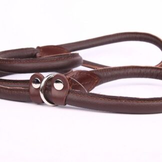 Leren retrieverlijn 120 & 180 cm (met dubbele stop)